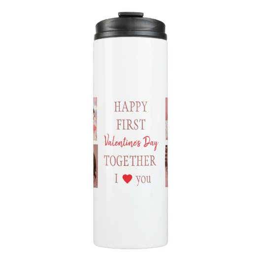 Happy First Valentine's Day Custom Thermal Tumbler Thermosbecher (Vorderseite)