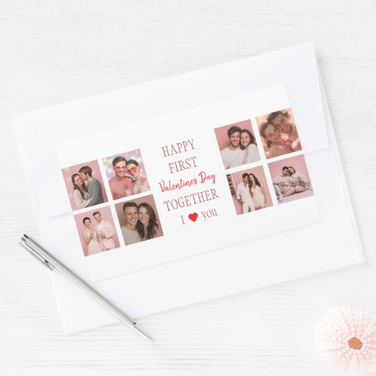 Happy First Valentine's Day Together Aufkleber Fot (Umschlag)