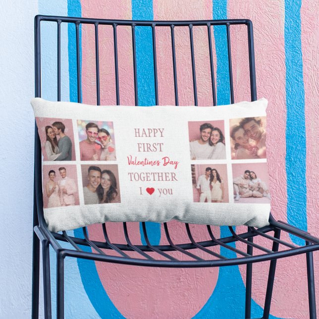 Happy First Valentine's Day Together Custom Pillow Lendenkissen (Von Creator hochgeladen)
