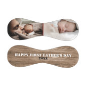 Happy First Vatertag 2 Foto Collage Wood Baseball (Paneele)