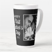 Happy First Vatertag 2 Foto Schwarz Milchtasse (Rechte Ecke)