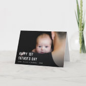 Happy First Vatertag 2 Fotos Karte (Vorderseite)