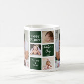 Happy First Vatertag 5 Foto Collage Green Kaffeetasse (Mittel)
