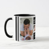 Happy First Vatertag 5 Foto Collage Schwarz Tasse (Links)