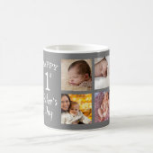 Happy First Vatertag 8 Foto Collage Gray Kaffeetasse (Mittel)