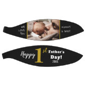 Happy First Vatertag Black Gold Custom Foto   Basketball (Panele)