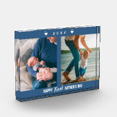 Happy First Vatertag Blue 2 Fotos Block (Links)