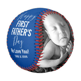 Happy First Vatertag Blue Baby 2 Fotos Name Baseball