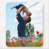 Happy First Vatertag Custom Foto and Name Mousepad (Vorne)
