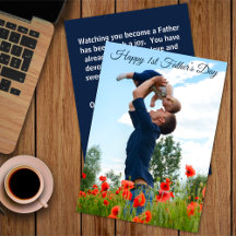 Happy First Vatertag Custom Foto Flat Card