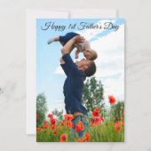 Happy First Vatertag Custom Foto Flat Card (Vorderseite)