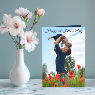 Happy First Vatertag Custom Foto Flat Card Feiertagskarte