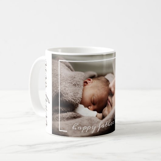 Happy First Vatertag Custom Foto Kaffeetasse (Vorderseite Links)