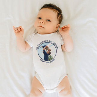 Happy First Vatertag Custom Foto & Text Baby Strampler