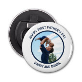 Happy First Vatertag Custom Foto & Text Flaschenöffner (Vorderseite)