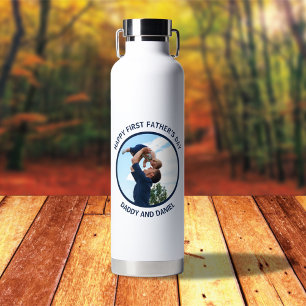 Happy First Vatertag Custom Foto & Text Trinkflasche