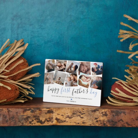 Happy First Vatertag Foto Collage Fotoplatte (Seite)