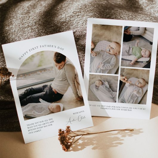 Happy First Vatertag Fotokarte Moderne Einladung