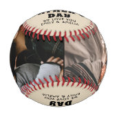 Happy First Vatertag Rotes Herz 2 Foto Baseball (Vorderseite)