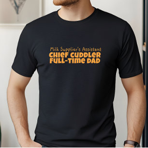 Happy First Vatertag schwarz-orangefarbener Spaß T-Shirt
