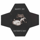 Happy First Vatertag Vater Baby Sonogram Foto Fußball (Flach)