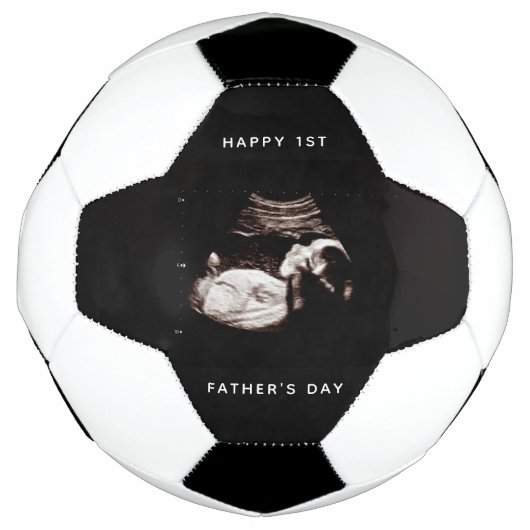 Happy First Vatertag Vater Baby Sonogram Foto Fußball (Vorderseite)