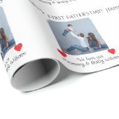 Happy First Vatertag - von Mama und Baby | Geschenkpapier (Rolleneckpunkt)