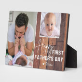 Happy First Vatertag Wood 2 Foto Collage Fotoplatte (Seite)
