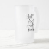 Happy First Vatertag Wort Kunst Mattglas Bierglas (VorderseiteRechts)