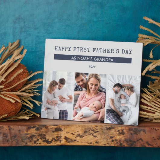 Happy First Vathers Day as Opa - 3 Foto Fotoplatte (Seite)