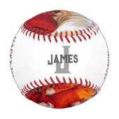 Happy First Vathers Day Custom Foto & Message Baseball (Rückseite)