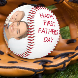 Happy First Vathers Day Custom Jahr und Foto Baseball