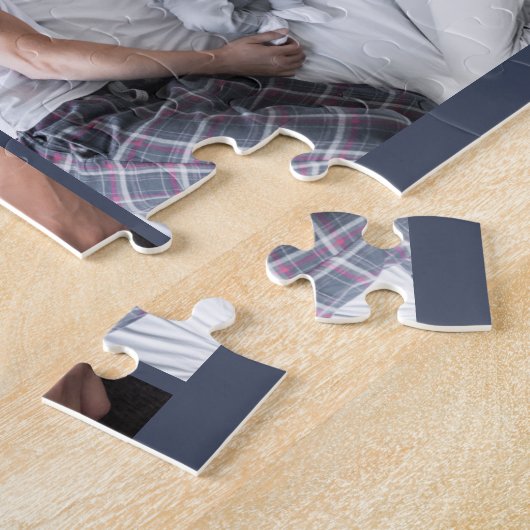 Happy First Vathers Day Custom Message und 3 Foto Puzzle (Seite)