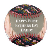 Happy First Vathers Day Daddy Baseball (Vorderseite)