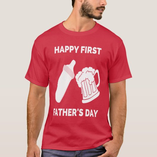 Happy First Vathers Day Geschenk von Ehefrau Junge T-Shirt (Vorderseite)