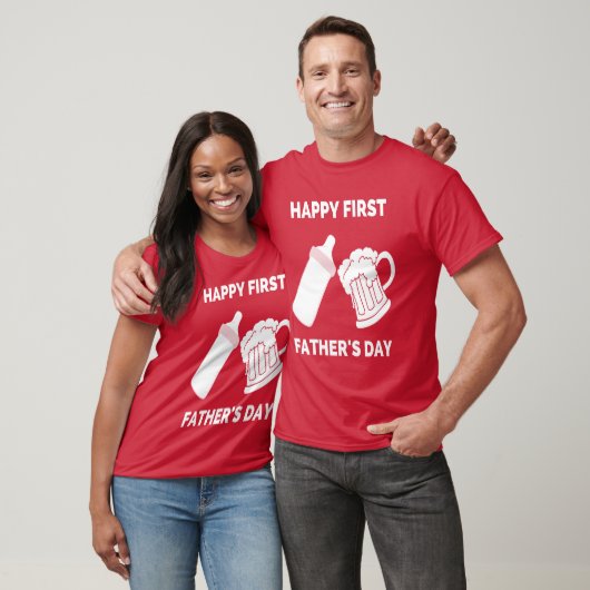 Happy First Vathers Day Geschenk von Ehefrau Junge T-Shirt (Unisex)