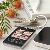 Happy First Vathers Day Modern Collage Schlüsselanhänger (Vorderseite rechts)