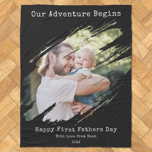 Happy First Vathers Day Personalisiertes Foto Fleecedecke