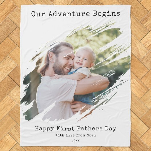 Happy First Vathers Day Personalisiertes Foto Fleecedecke