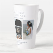 Happy First Wedding Anniversary 3 Photos Collage Milchtasse (Rechte Ecke)