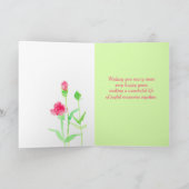 Happy First Wedding Anniversary Pink Carnation Karte (Innenseite)