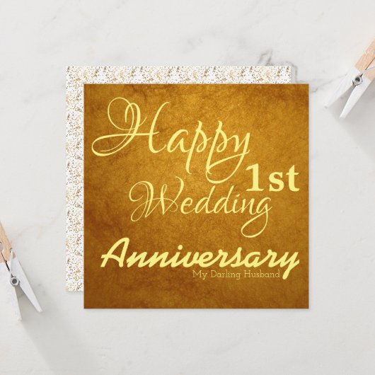 Happy First Wedding Jubiläum für mein Ehemann Karte (Vorderseite/Rückseite Beispiel)