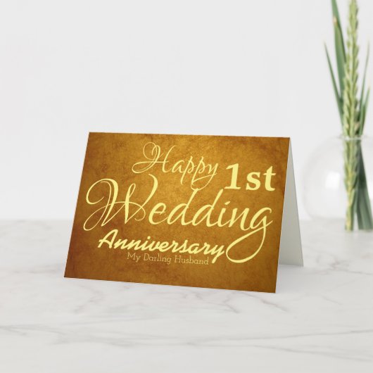 Happy First Wedding Jubiläum für mein Ehemann Karte (Vorderseite)