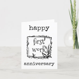 Happy First Work Anniversary Card Dankeskarte