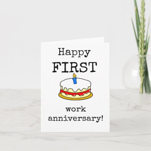 Happy First Work Anniversary Card Dankeskarte (Vorderseite)