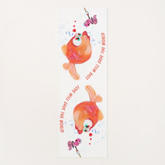 Happy Fish and Worm Funny Yoga Mat - Benutzerdefin Yogamatte (Vorderseite)