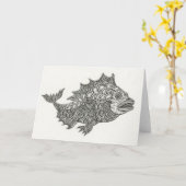 Happy Fish Notecard Karte (Gelbe Blume)