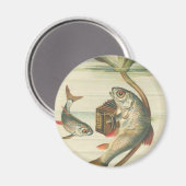 "Happy Fish" Round Magnet (Vorderseite/Rückseite)