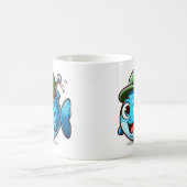 Happy Fishing Buddy Cartoon Fish Kaffeetasse (Mittel)