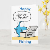 Happy Fishing Cartoon Greeting Card Karte (Gelbe Blume)